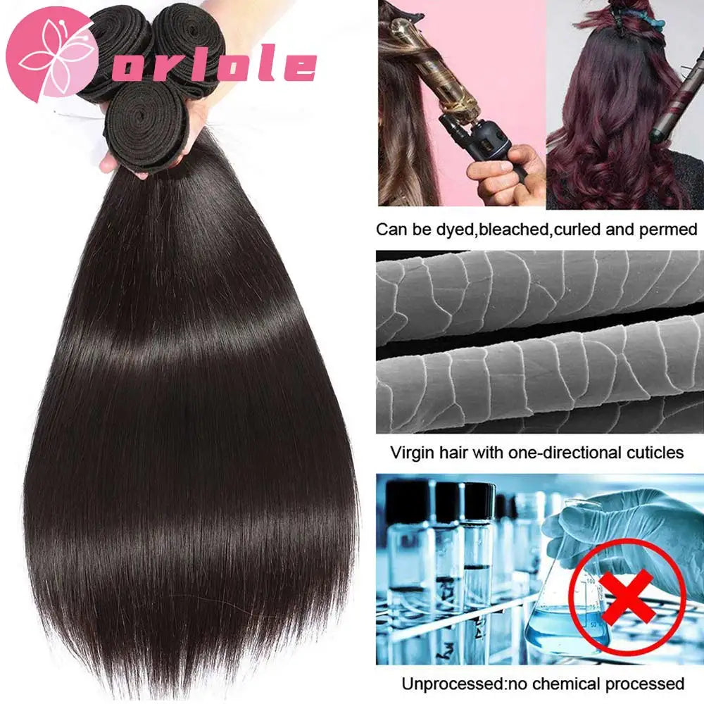 Peruvian Straight Human Hair Bundles - Natural Color