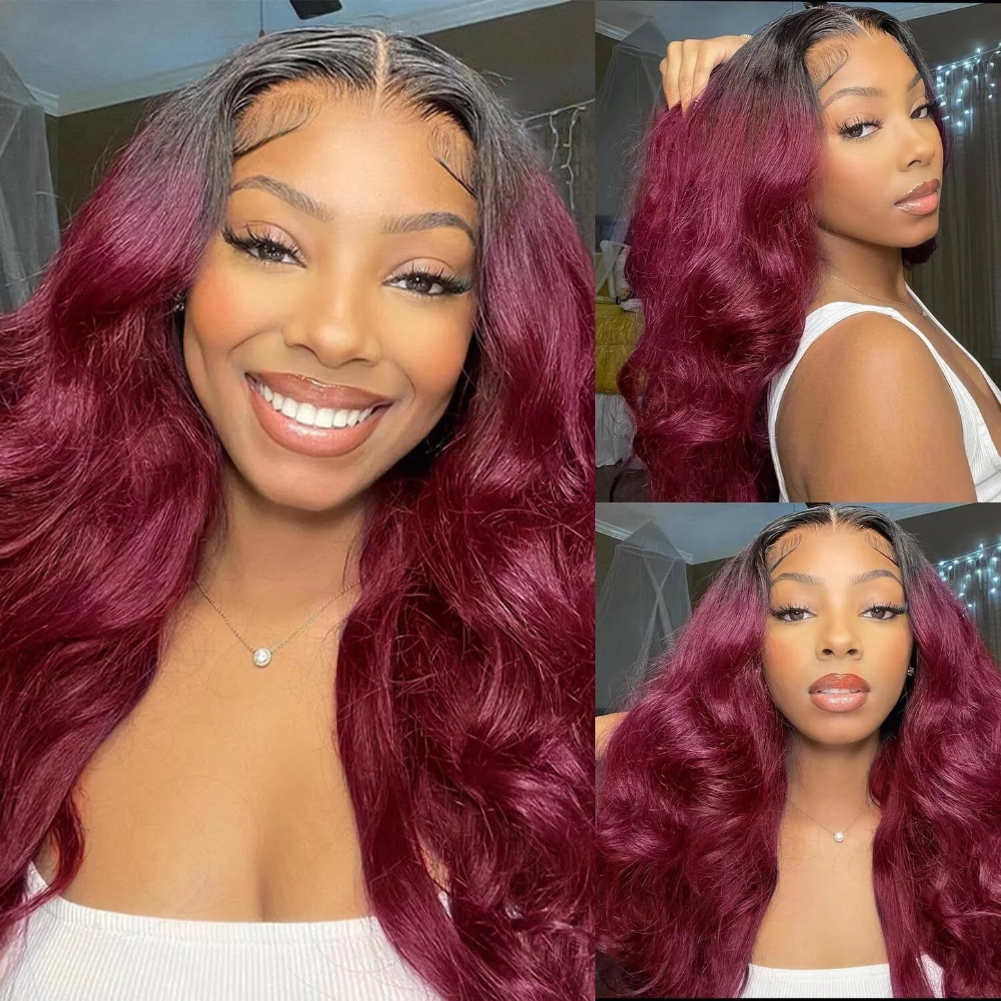 1B99J Body Wave Bundles With Closure Brazilian Human Hair
