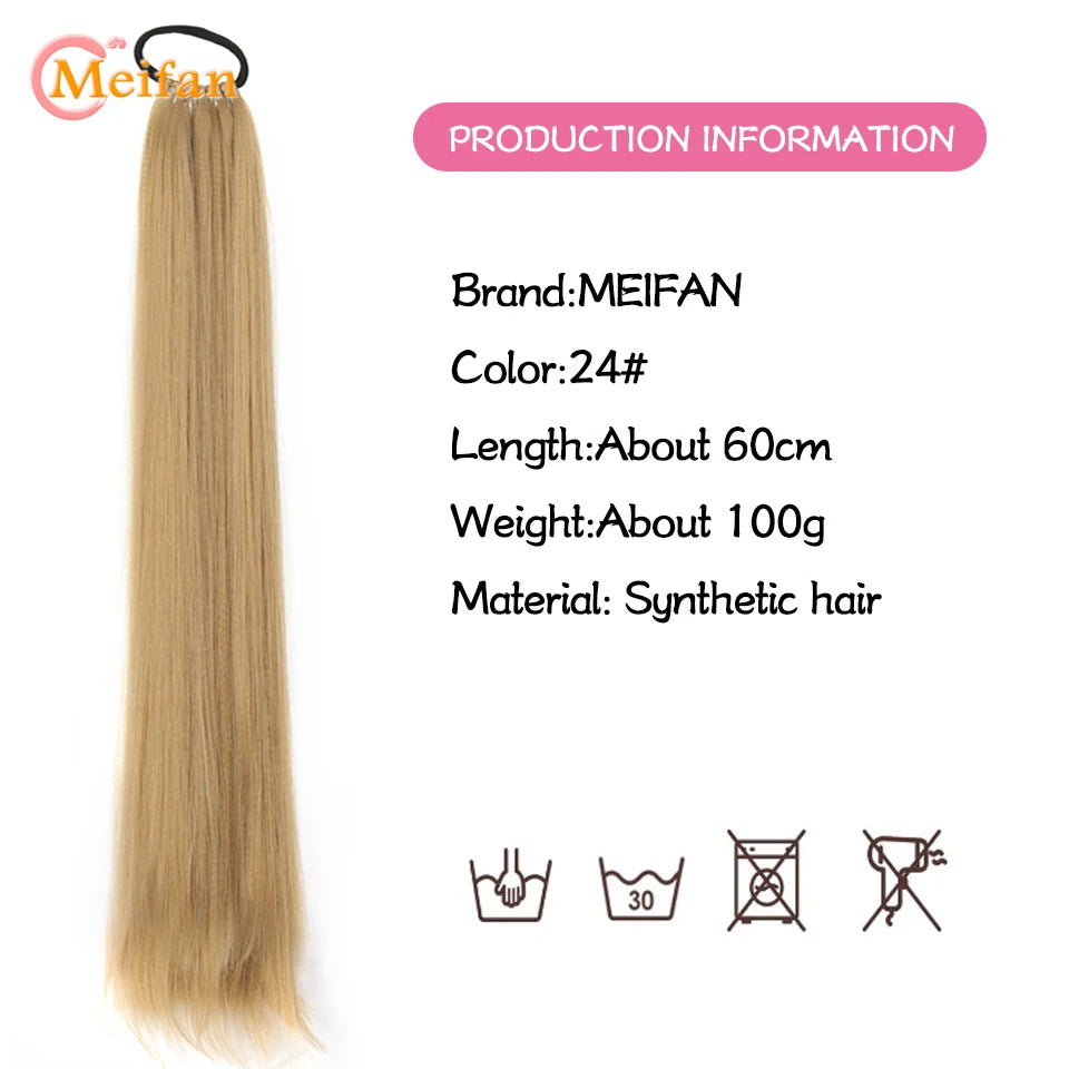 24 Inch Synthetic Hair Ponytail Extensions - Various Colors Available