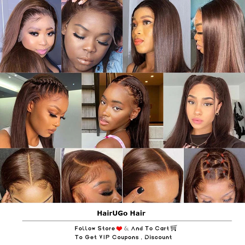 Transparent Lace Frontal Human Hair With Baby Hair #4 Color T- Various Options Available
