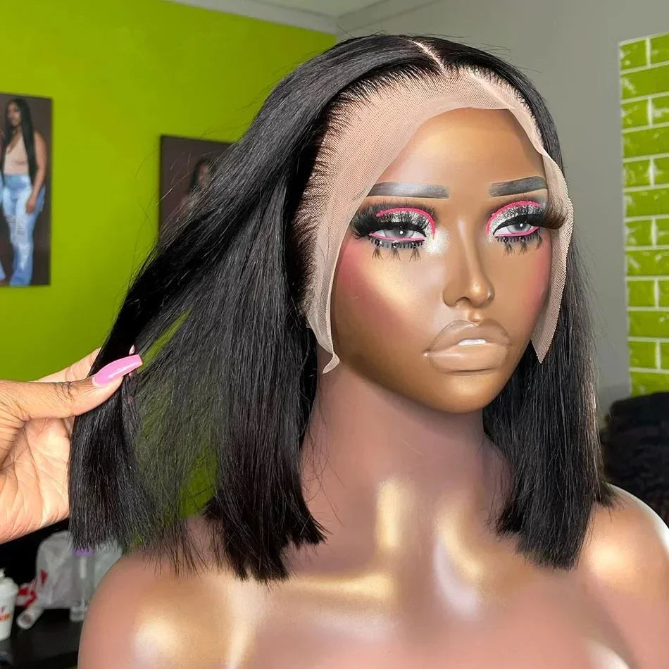Bone Straight Short Bob - HD Lace Frontal Human Hair Wig