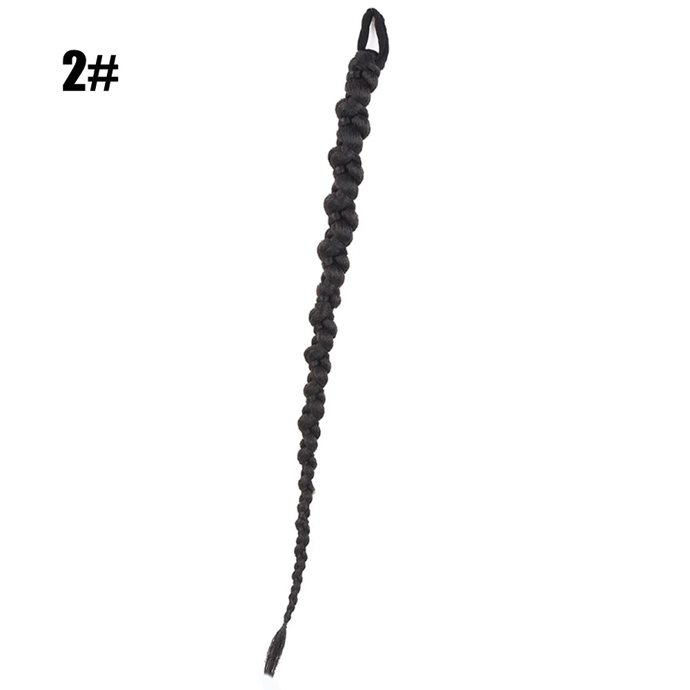 French Twist Braided Synthetic Chignon Ponytail With Hair Tie