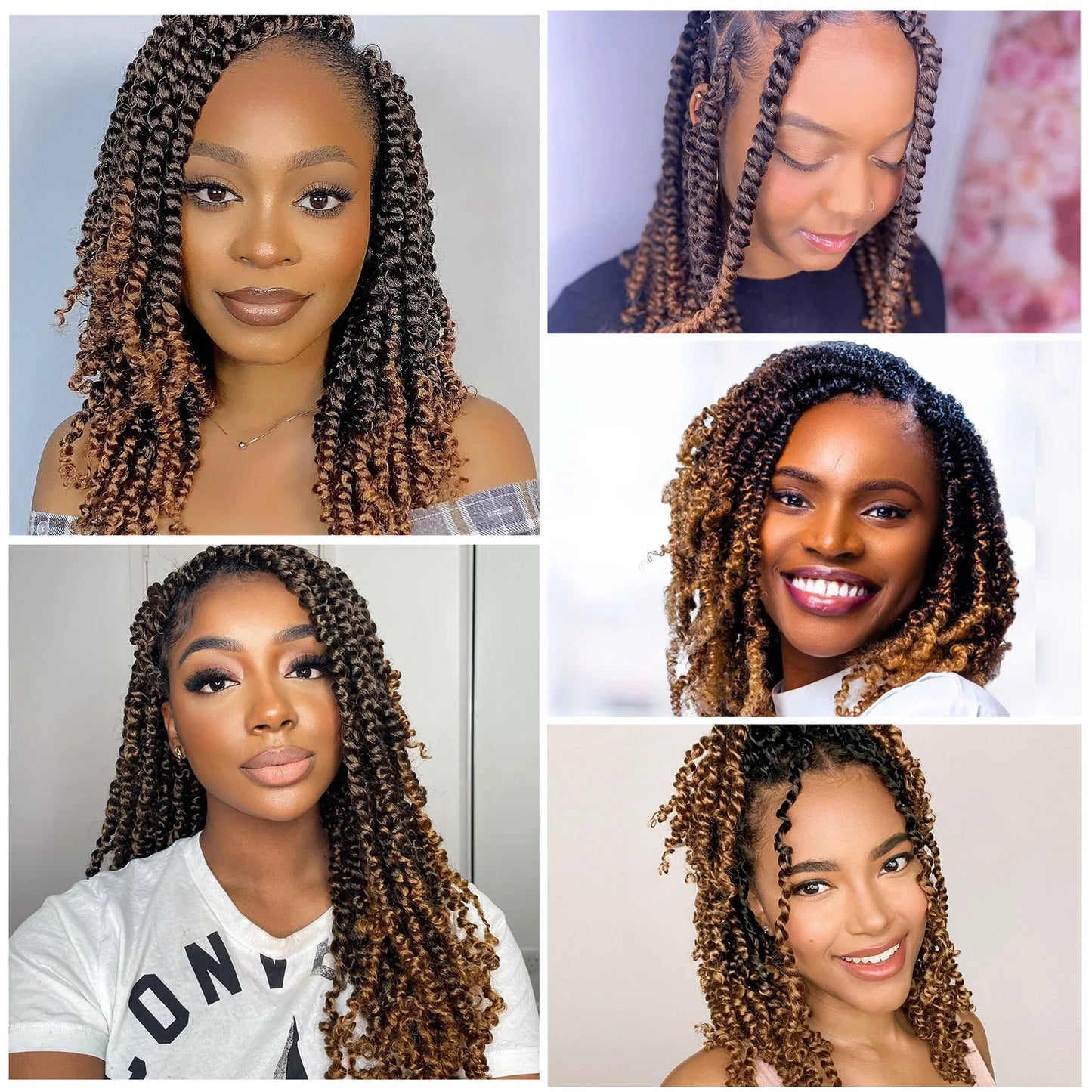 Pre-twisted Passion Twist Synthetic Crochet Hair - 8" Pre-looped