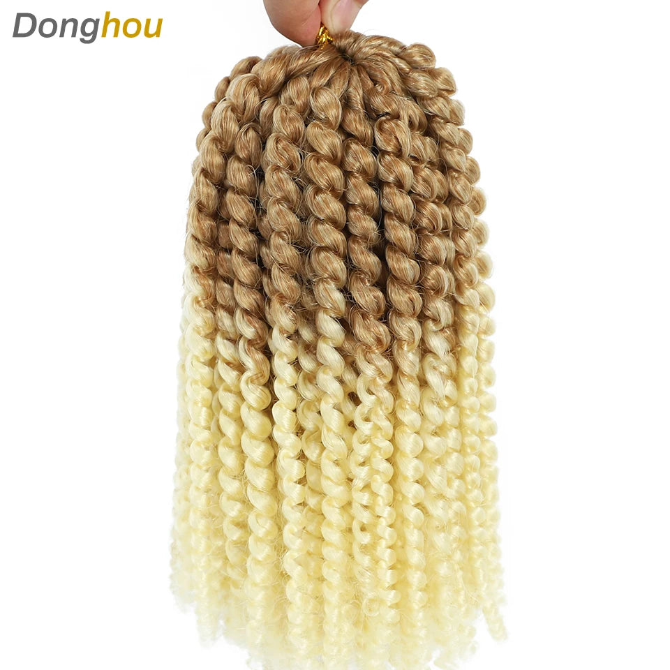 8 Inch Curly Passion Twist Synthetic Crochet Hair - Various Colors Available