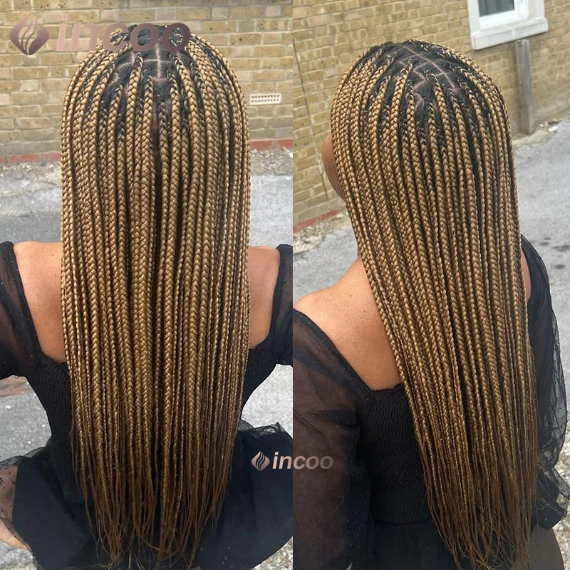 36" Full Lace Front Synthetic Box Braided Knotless Wigs - Various Colors Available