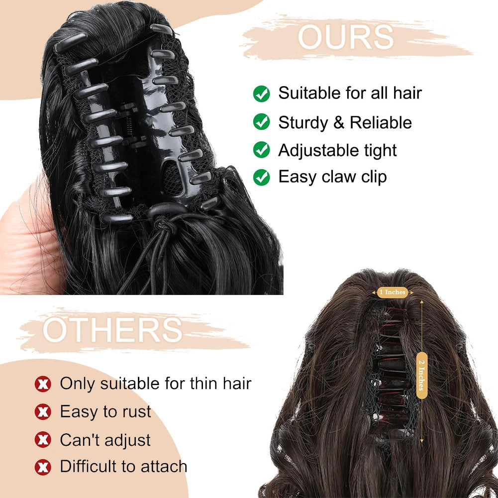Short Synthetic Curly Claw Clip On Ponytails