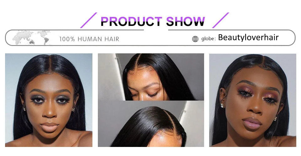 Brazilian Straight Human Hair Transparent Lace Frontal or Closure