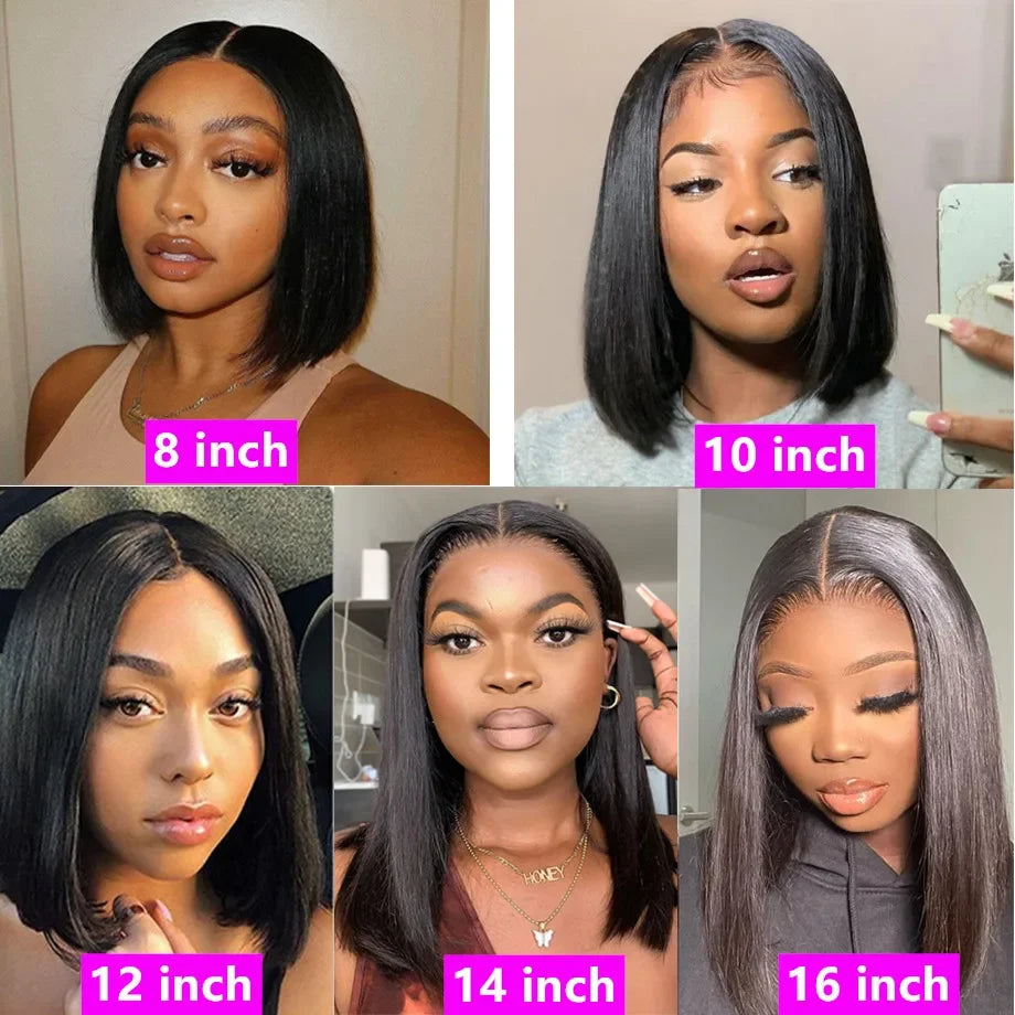 Bone Straight Short Bob - HD Lace Frontal Human Hair Wig