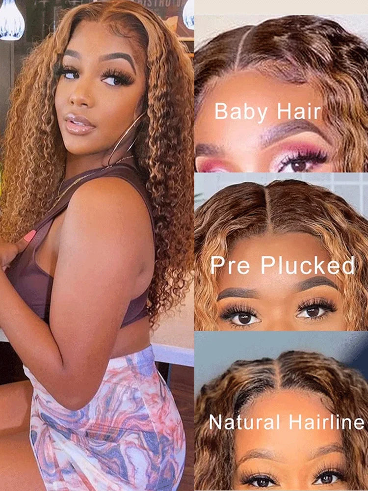 Deep Wave Ombre Highlight - Glueless Lace Frontal Human Hair Ready To Wear Wig