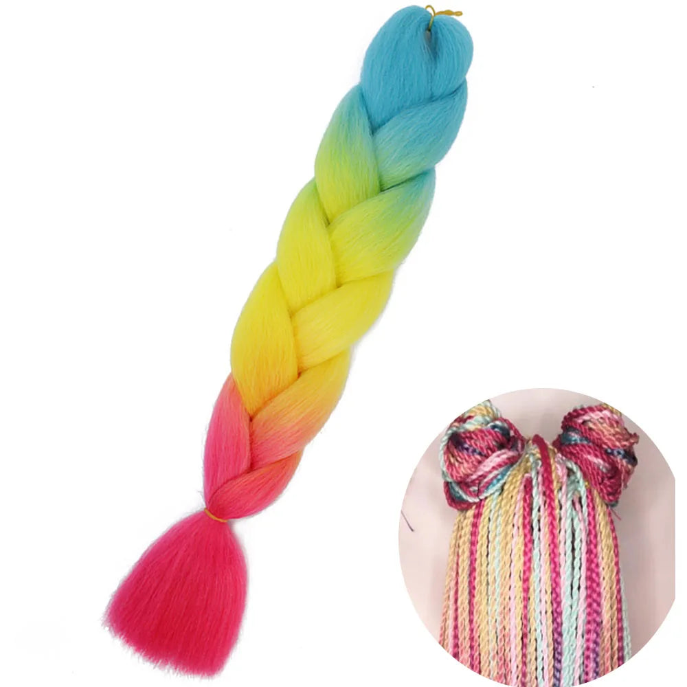 24" Synthetic Yaki Jumbo Braiding Hair - Various Colors Available