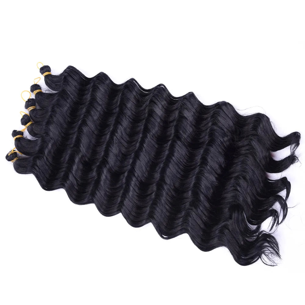 Ombre Deep Water Wave Bulk Crochet Synthetic Hair - Various Colors Available