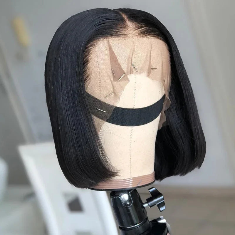 Brazilian Bone Straight Bob - Pre Plucked HD Transparent Lace Human Hair Glueless Wig