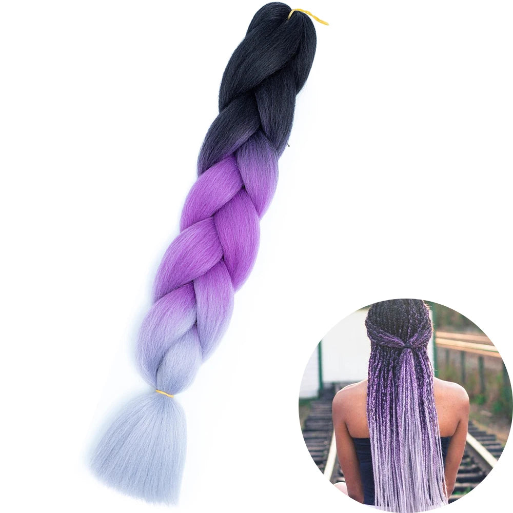 24" Synthetic Yaki Jumbo Braiding Hair - Various Colors Available