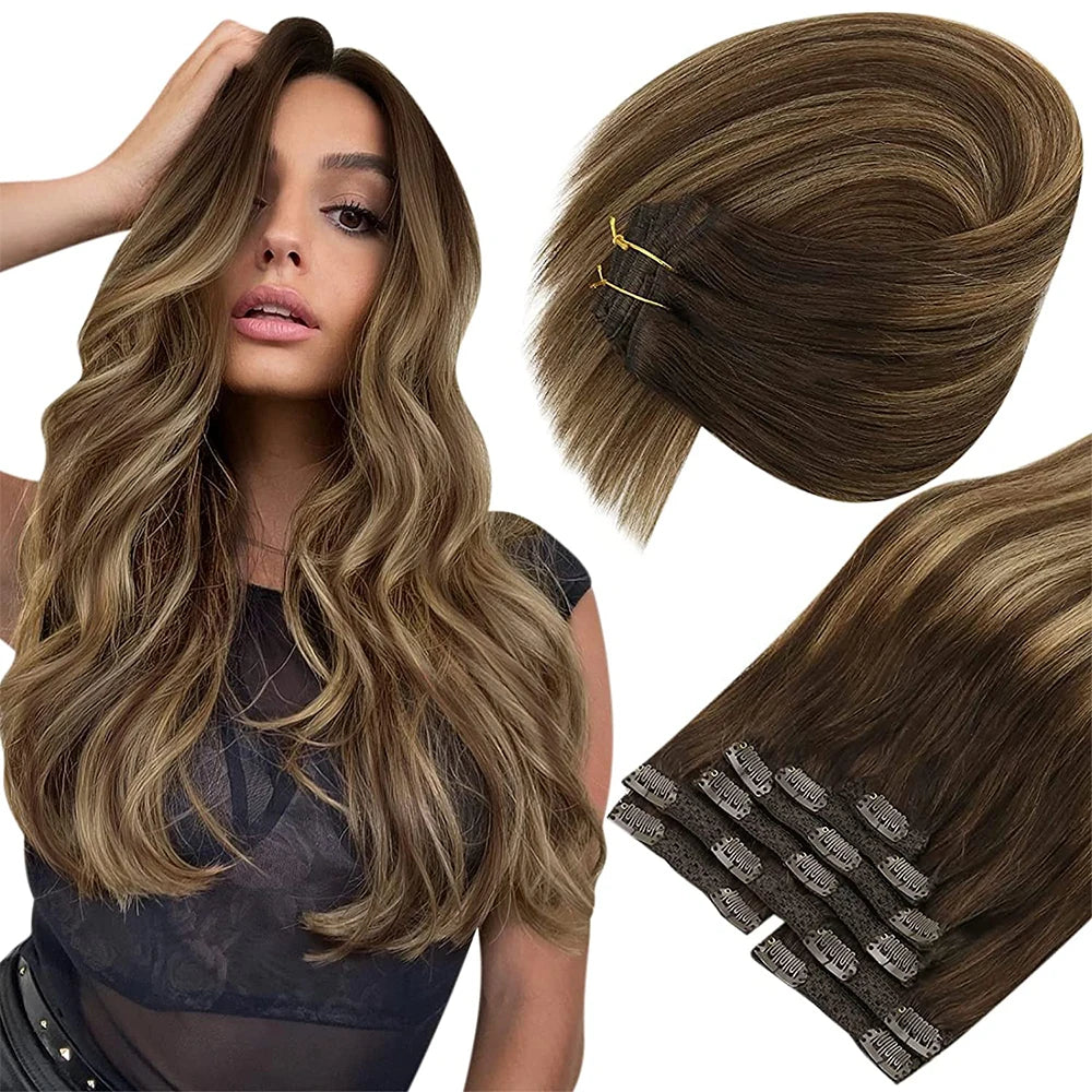 Straight Human Hair Clip Ins - Various Options Available