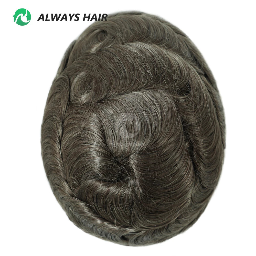 130% Density Indian Human Hair 0.10-0.12 Thickness Skin Men's Capillary Prothesis - Various Options Available