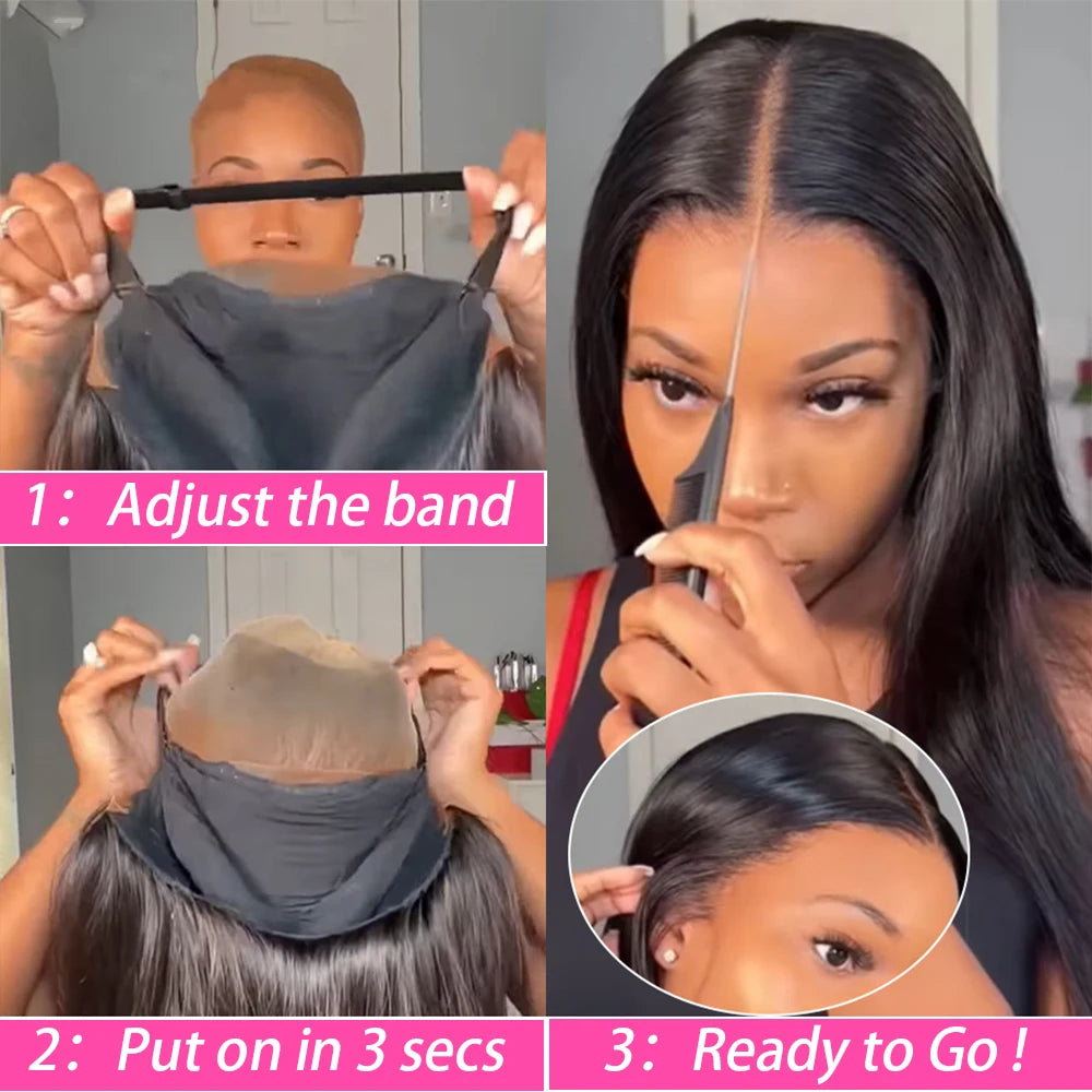 Brazilian Remy Straight - Glueless Human Hair Ready to Wear Wig