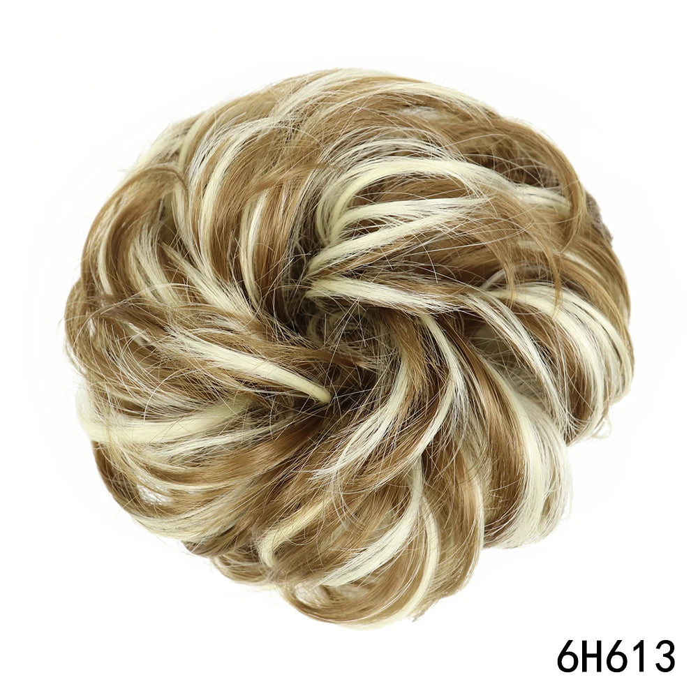 Synthetic Culrly Messy Ponytail Updo Bun with Elastic Band/Scrunchy