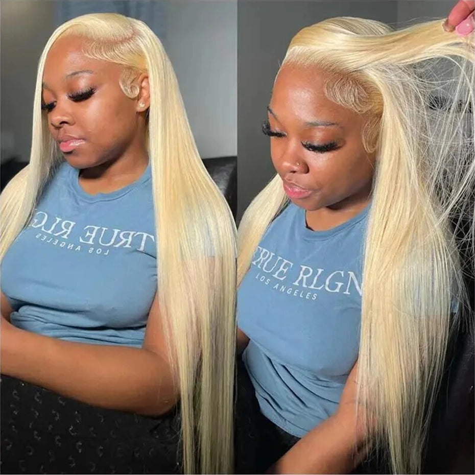 Silver Grey Brazilian Bone Straight or Body Wave - Pre Plucked Lace Front Human Hair Wig