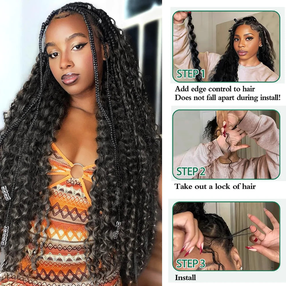 Deep Wave Unprocessed Human Hair for Braiding With No Weft (Boho Braiding) Various Colors & Lengths Available