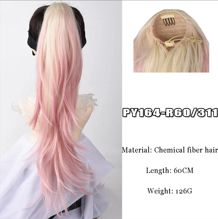 Synthetic Claw Clip In Short Curly Ponytails