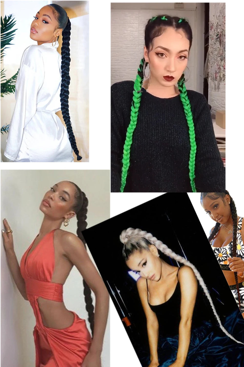 French Twist Braided Synthetic Chignon Ponytail With Hair Tie