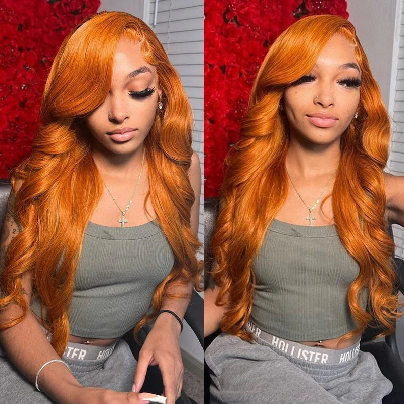 Orange Ginger Body Wave - 13X4, 13x6 HD Transparent Lace Front Glueless Human Hair Wig