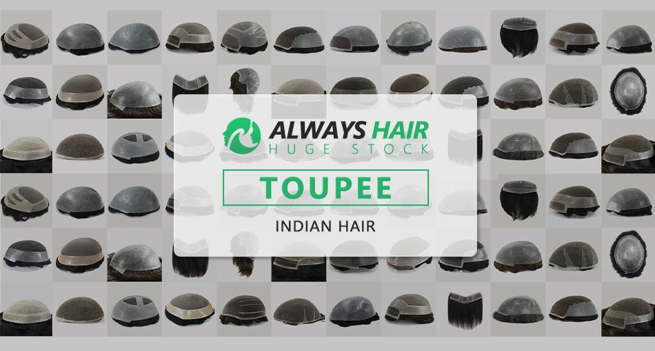 0.12-0.14mm PU Toupee Human Hair Men's Capillary Prothesis 130% Density - Various Colors Available