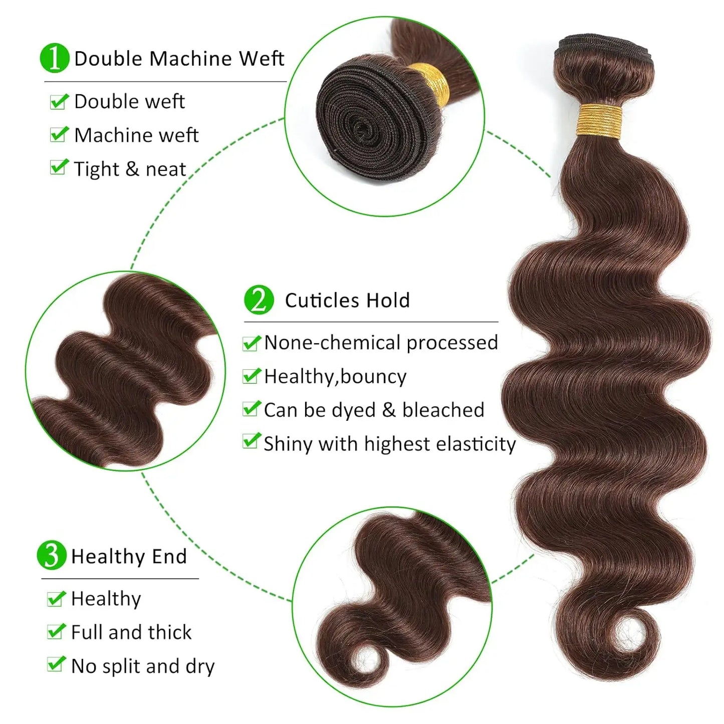 Body Wave Bundles - Human Hair (Two Colors Available)