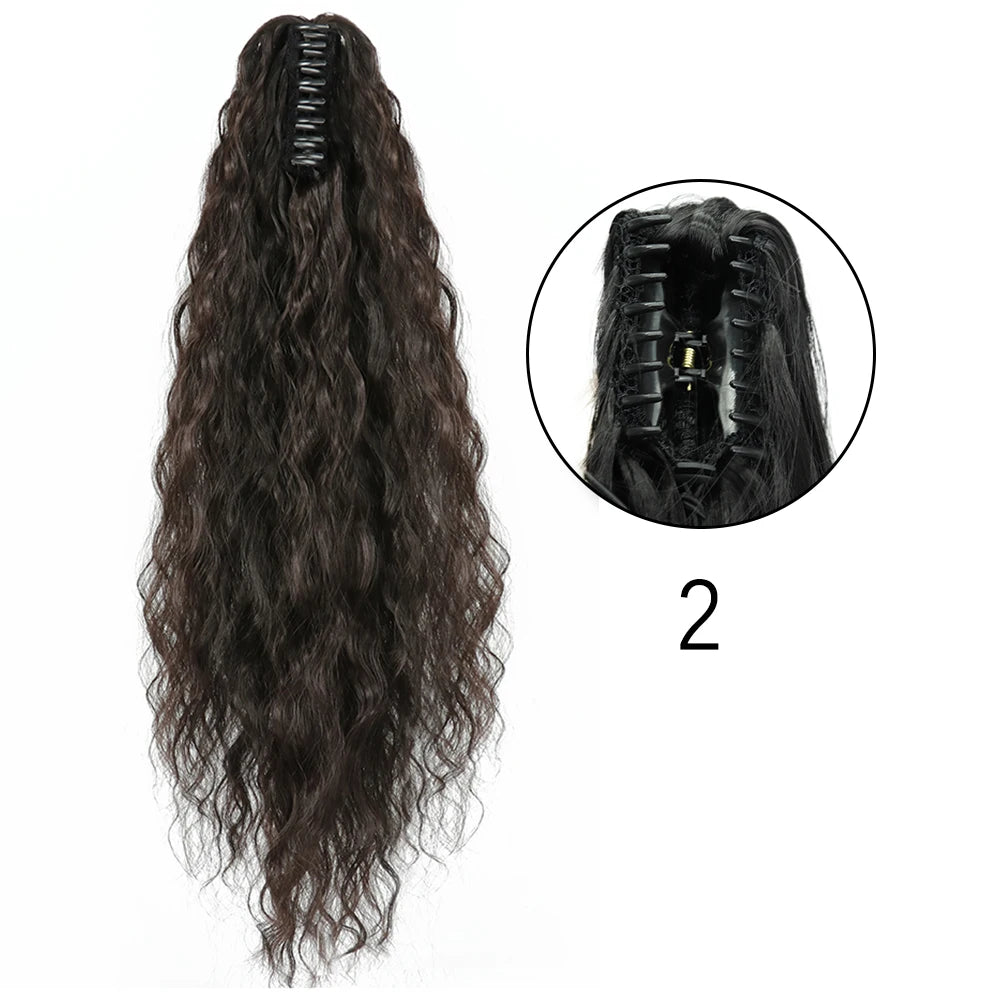 Synthetic Long Straight Claw Clip On 24Inch Ponytail
