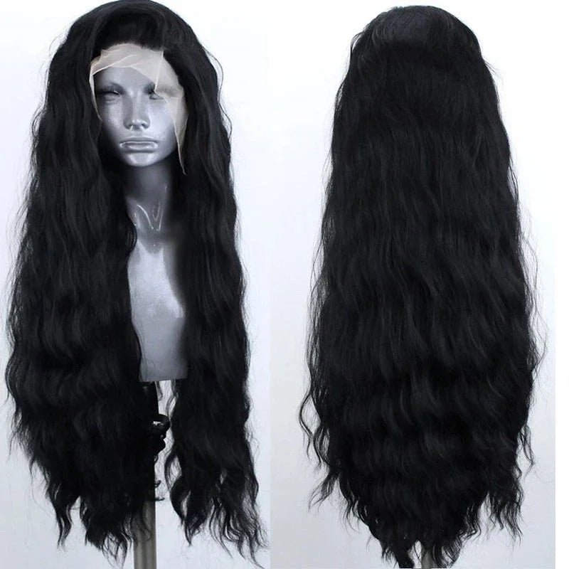 24 Inch Water Wave Synthetic Lace Front Pre Plucked Wigs - Various Colors Available