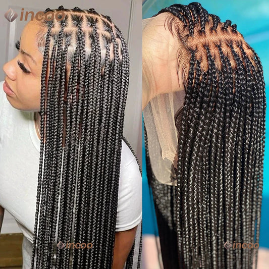 36" Full Lace Front Synthetic Box Braided Knotless Wigs - Various Colors Available