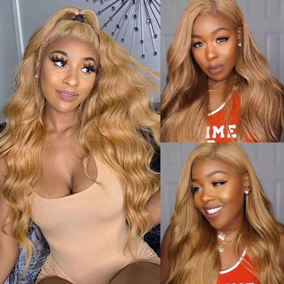 Honey Blonde 27 Colored Brazilian Body Wave Natural Remy Human Hair Bundles