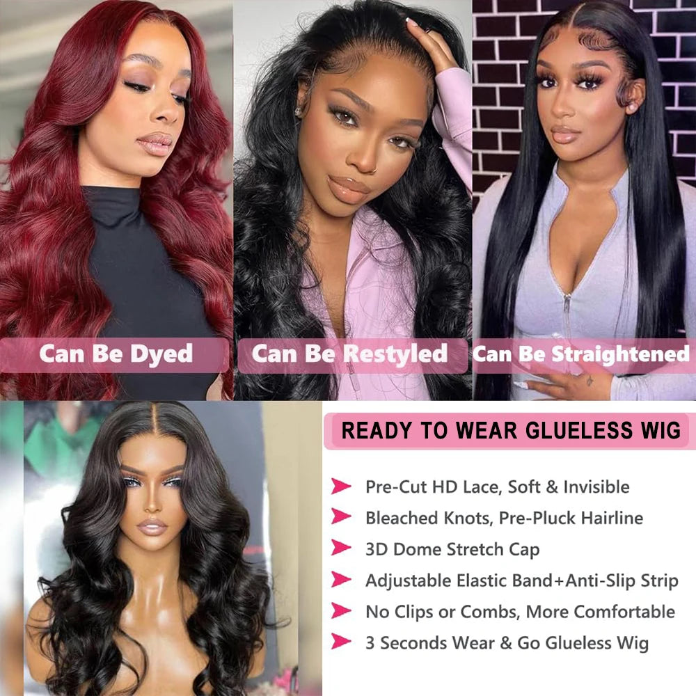 Body Wave - Glueless Human Hair Ready To Wear Lace Front Wig