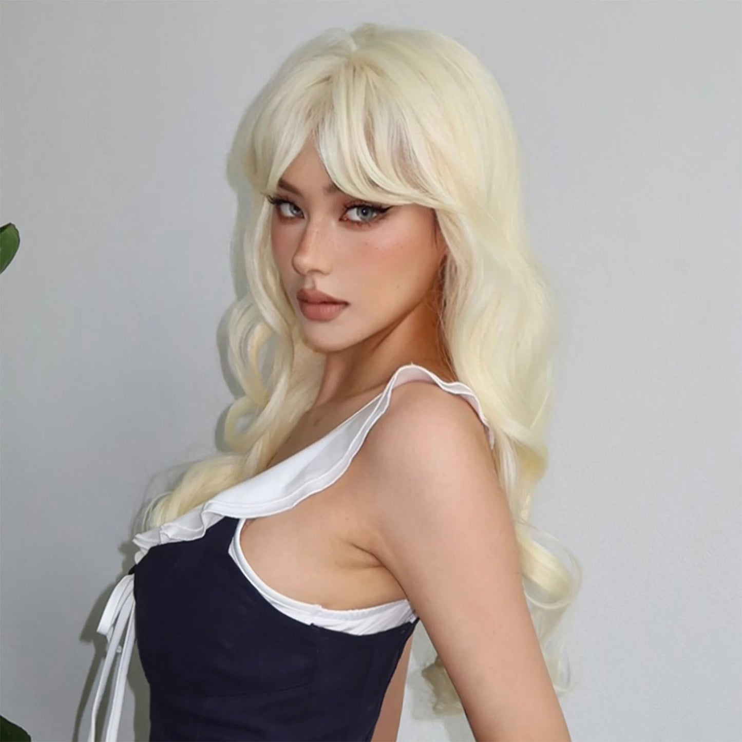 Long Curly Wavy Cosplay Synthetic Wigs With Bangs - Various Colors Available