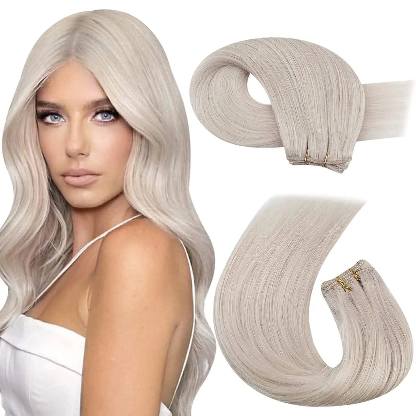 Straight Human Hair Bundles Weave Balayage Hair Pieces