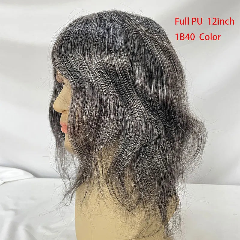 12inch Long Human Hair, Thin Skin Base PU Toupee/Replacement Units - Various Options Available