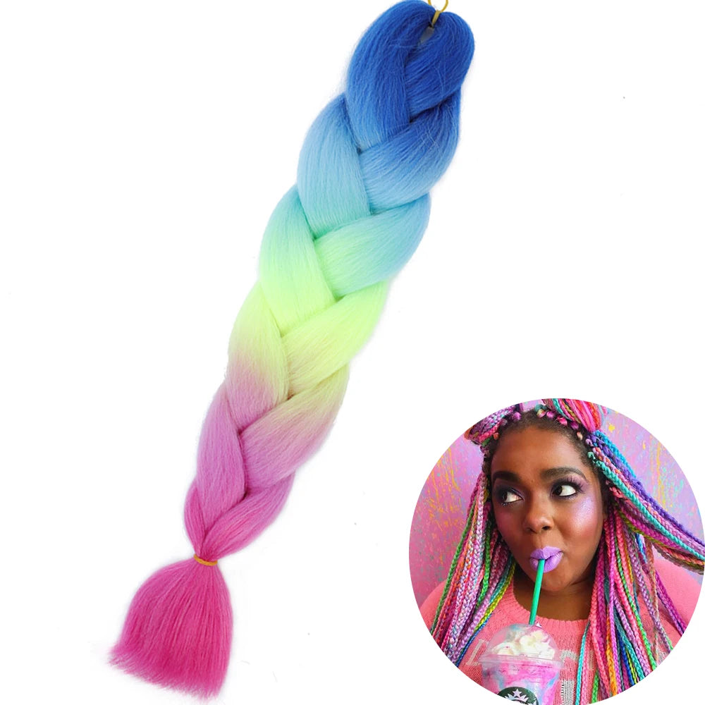 24" Synthetic Yaki Jumbo Braiding Hair - Various Colors Available