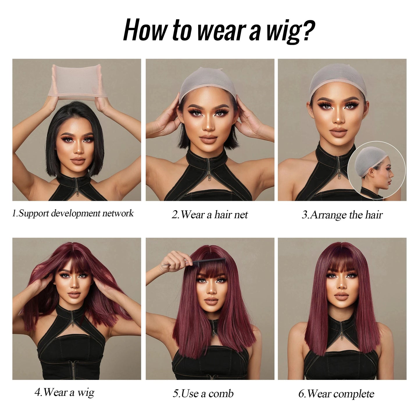 Long Curly Wavy Heat Resistant Synthetic Wigs With Bangs - Various Colors Available