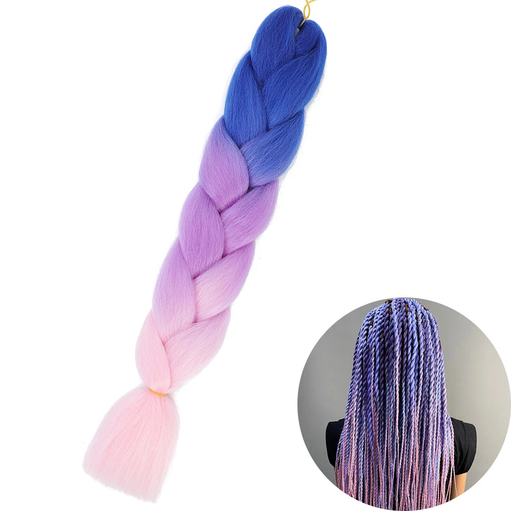 24" Synthetic Yaki Jumbo Braiding Hair - Various Colors Available