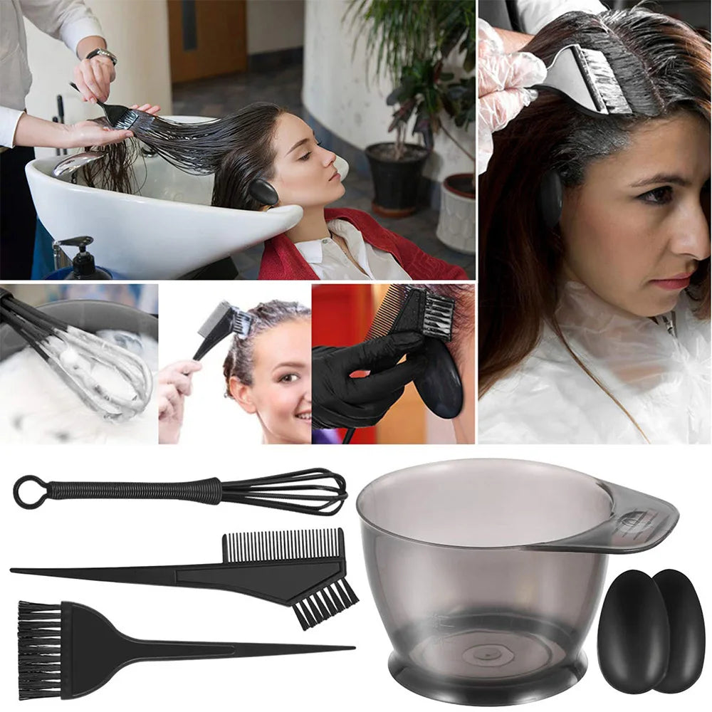 6pcs/set Professional Hair Coloring Kit for Barber Salon and Home Use - Includes Hairdressing Tools for Perfect Color Match and