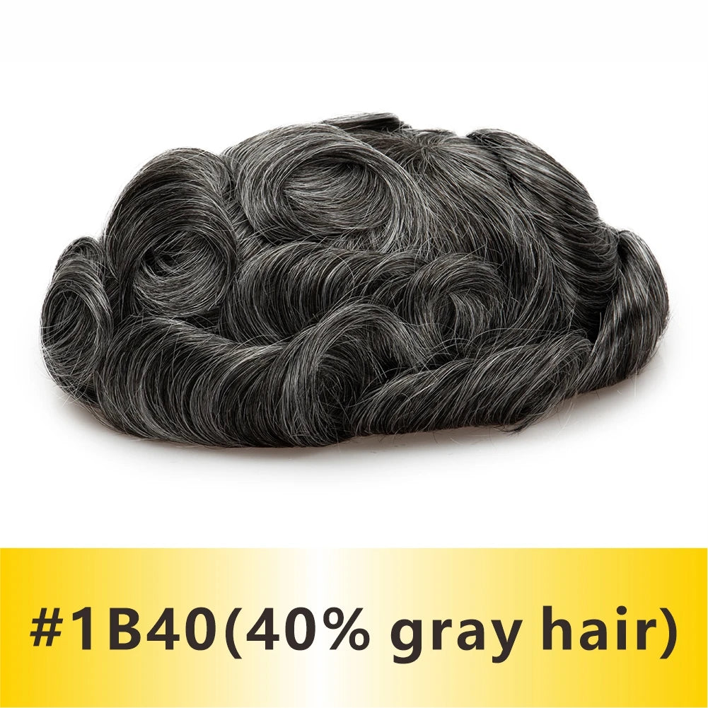 Natural Hairline Toupee Human Hair Double Knots Hair System - Various Options Available