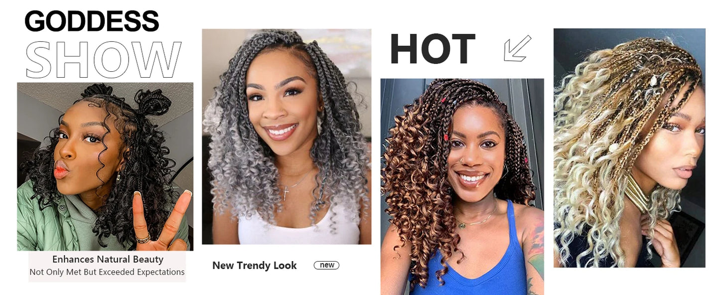 10 Inch Bob Goddess Box Braids Crochet Synthetic Hair 1Pcs/Lot