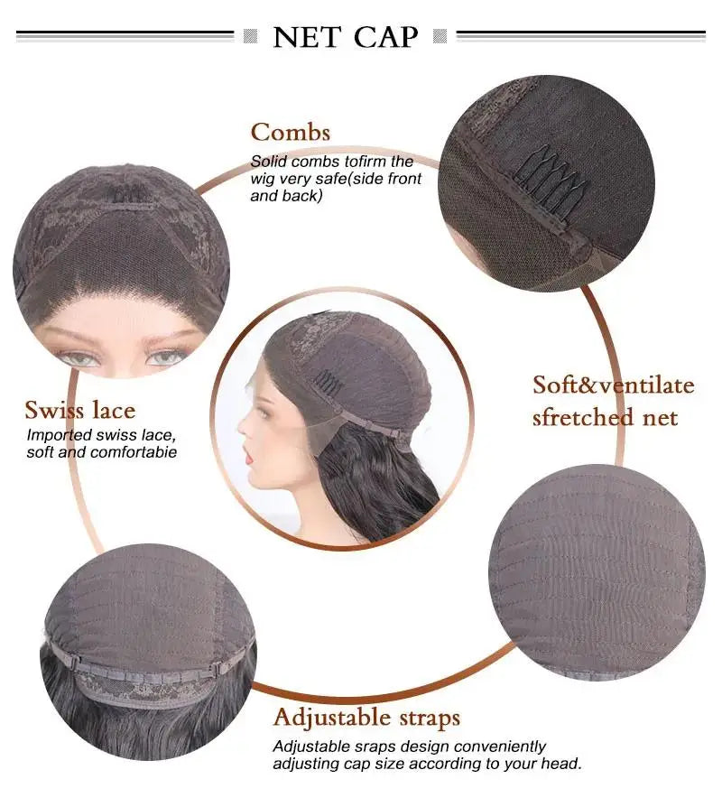 Water Wave Short Synthetic Lace Front Wigs - Various Colors Available
