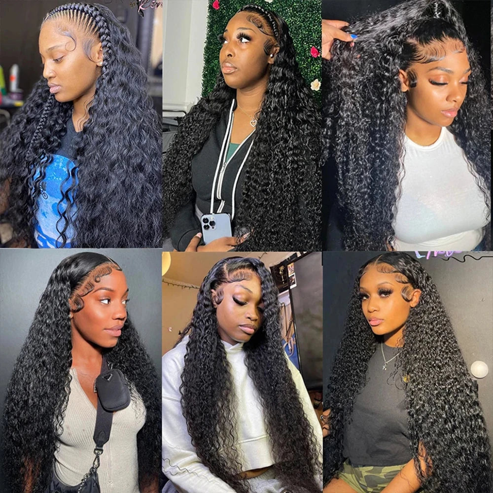 Deep Wave Curly - Glueless Preplucked HD Frontal Lace Human Hair Wig