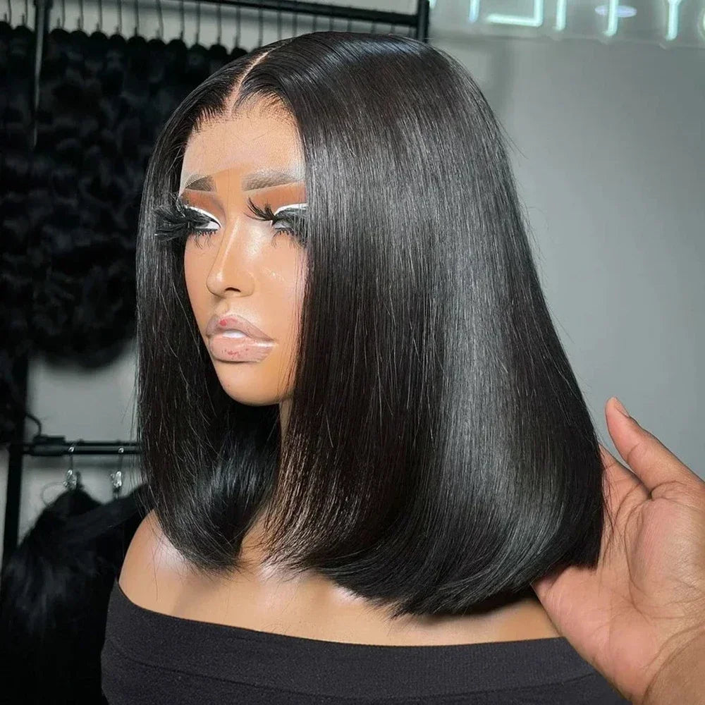Bone Straight Short Bob - HD Lace Frontal Human Hair Wig