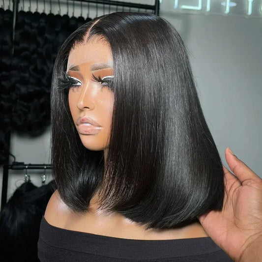 Bone Straight Short Bob - HD Lace Frontal Human Hair Wig