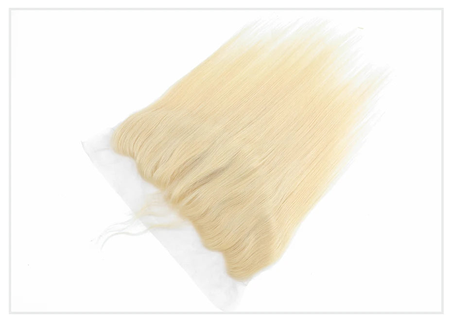 613 Blonde Color Human Hair Straight HD Lace Frontal Pre Plucked with Baby Hair