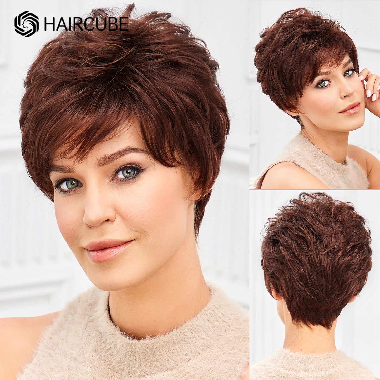 Short Pixie Cut Wigs - Kanekalon Synthetic Hair