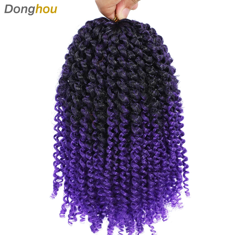 8 Inch Curly Passion Twist Synthetic Crochet Hair - Various Colors Available