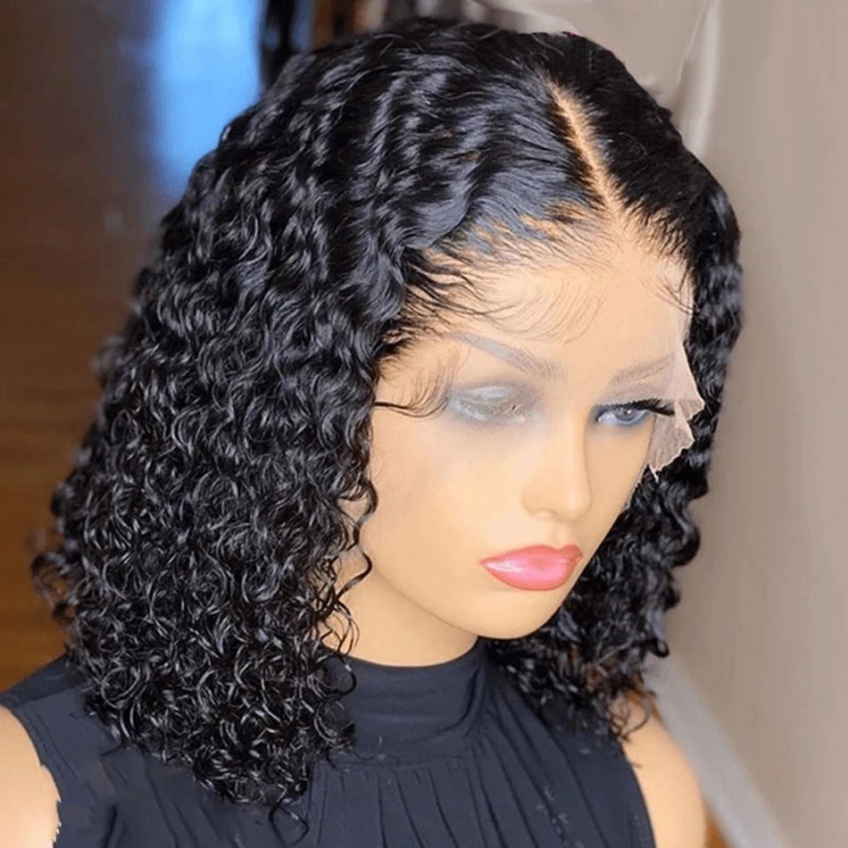 Deep Water Wave Curly Bob - Transparent Lace Frontal Glueless Wig